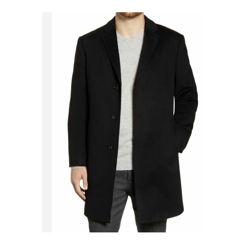 +Nordstrom Men's Mason Wool Cashmere Blend Overcoat Coat
Jacket Black Size M